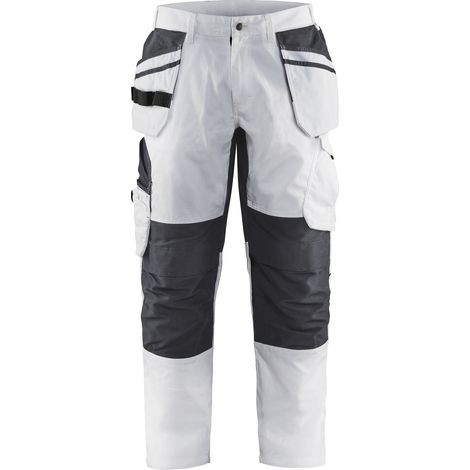 Pantalón de trabajo elástico para pintor 1096 - Blanco/Gris oscuro 3XL - FR(54) - SE(C60) - Corto