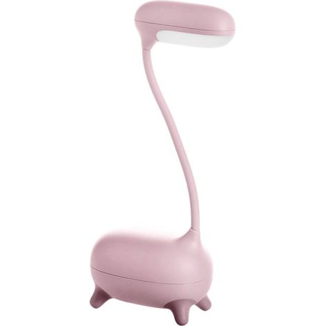 Lampe veilleuse - AVIZAR - SINKI Rose - Cou pliable 360° - Secteur + Batterie 4h - 3 couleurs LED réglables (1/5)