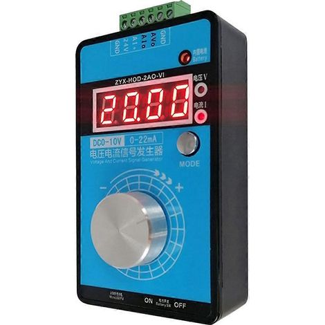 Générateur de signaux 0-5V-10V 0-20mA/4-20mA avec courant et tension réglables, sortie de source de signal analogique 24V (avec batterie). (1/5)