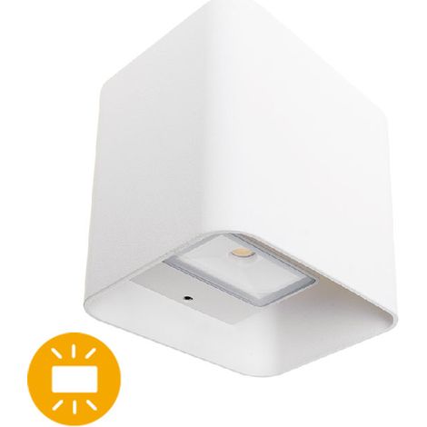 Aplique SOURE IP54 2x4W LED 650lm 4000K 95°L.11xAn.9,5xAl.11cm Aluminio Blanco (1/2)
