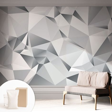 Papier peint intissé décoratif pour salon chambre et cuisine Facile à poser avec colle Géométrie abstraite 312x219 cm (1/5)