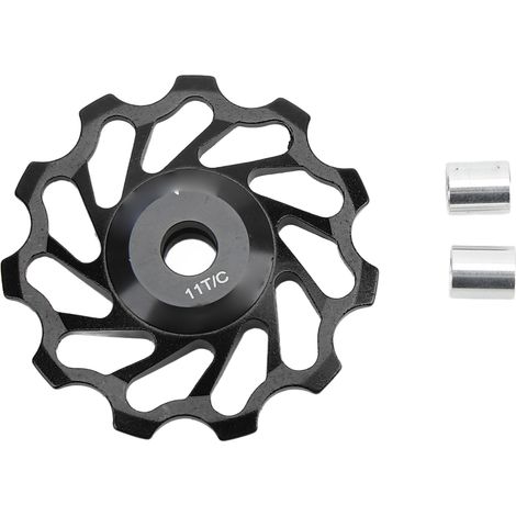 Poulie de tension VTT 11 dents avec roulement à billes - Galet guide dérailleur arrière noir pour vélo tout-terrain (1/5)