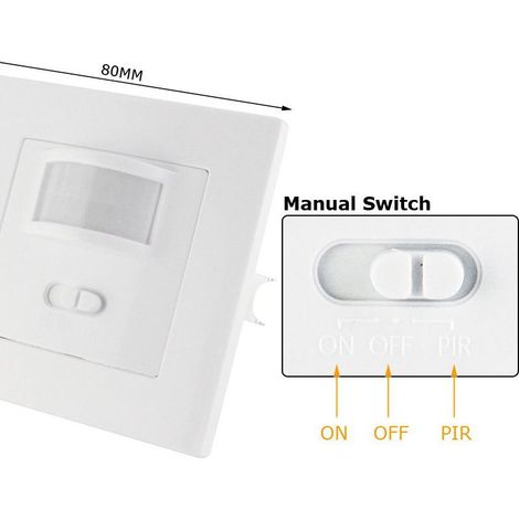 Interrupteur intelligent à détection infrarouge (corps humain) à 2 fils et haute puissance (Type 80) — Remplacement direct des interrupteurs standard 110-240 V (1/3)