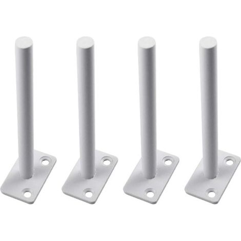 Support Étagère Flottante - Métal - Pour Installation Murale - Charge Maximale 15 kg - 4 Pièces - Blanc - 150 mm (1/5)
