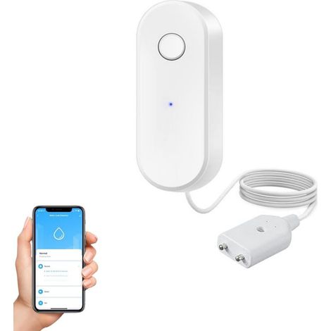 Capteur fuite eau WiFi – Alerte appli – Détection niveau – Installation facile – Sous-sol/entrepôt/bureau/école – Lot 1 (1/5)