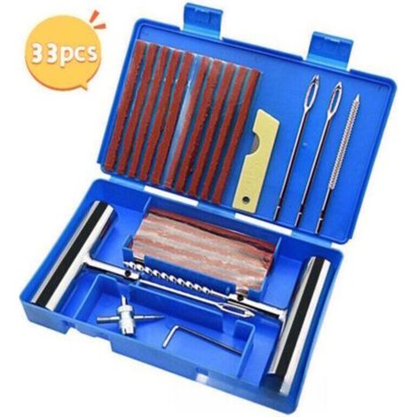 Kit Réparation Pneus 33 Pièces pour Voiture et Moto Ortviai (1/4)
