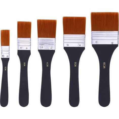Juego profesional de 5 pinceles para acuarela, acrílico y óleo: ideal para pintura y proyectos artísticos (1/5)