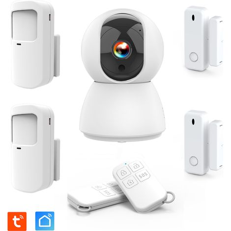Kit d’Alarme intérieure connecté – Etendu – Évolutif avec Caméra IP PT 4MP avec Sirène intégrée 90 dB (1/5)