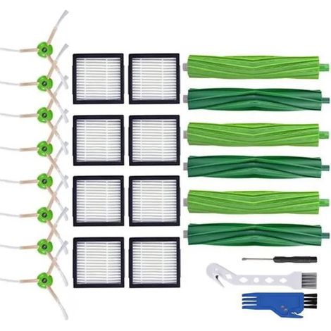 Accessoires pour aspirateur robot iRobot Roomba i7 E5 E6 série i : filtre HEPA, brosse latérale, brosse principale (1/4)