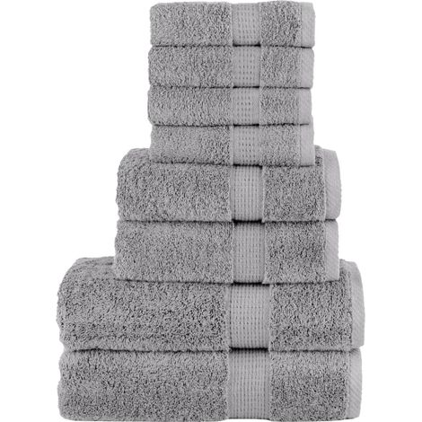 Ensemble de 8 serviettes haut de gamme SOLUND grises 600 g/m²