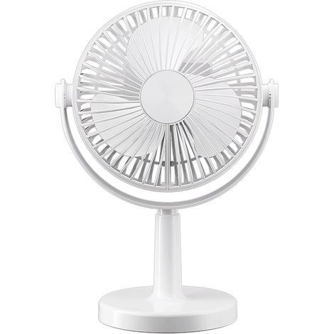 Tischventilator, 2400 mAh Akku, wiederaufladbar über USB, ca. 20 x 29 cm, tragbarer persönlicher Ventilator für Büro, Schlafzimmer, Zuhause