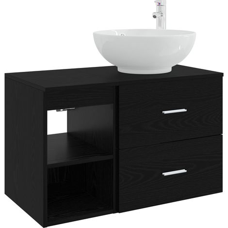 Badezimmermöbel-Set 2 pcs Schwarze Eiche Holzwerkstoff vidaXL