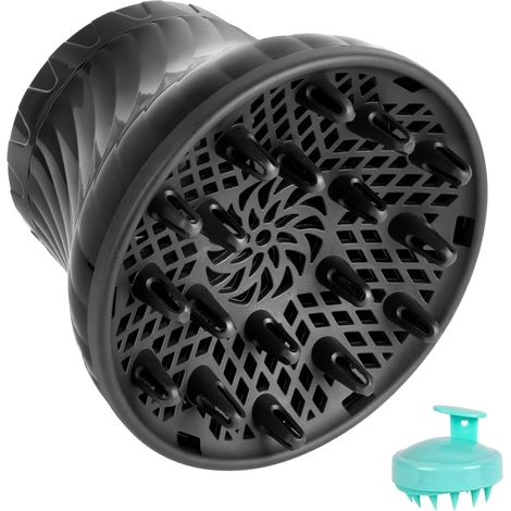 Universeller Haartrockner-Diffusor, verstellbar von 4,5 cm bis 7,5 cm, aus strapazierfähigem Polycarbonat, inklusive Massagebürste, für lockiges Haar (1/5)