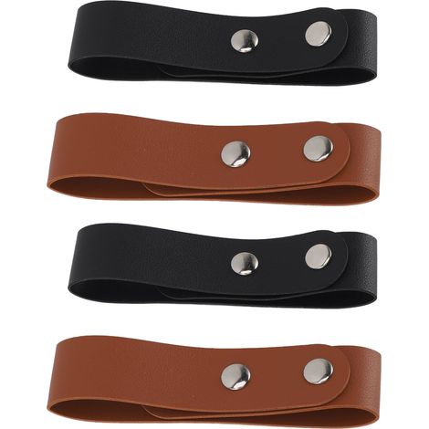 Lot de 4 porte-cravaches cuir artisanal noir et marron pour fouet équitation cheval (1/5)