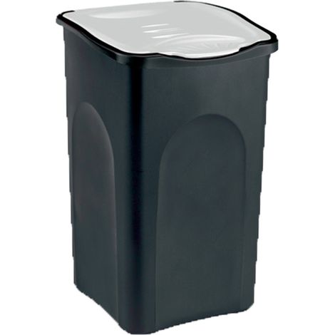 Pattumiera Ecogreen Lt50 Coperchio Bianco - 37X37X56H Cm (1/4)
