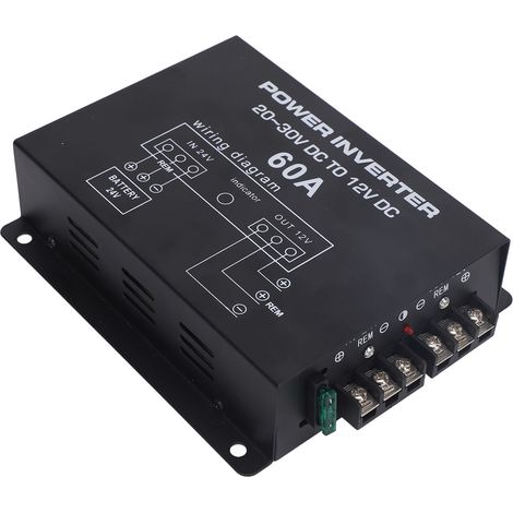 Convertisseur abaisseur de tension 24 V CC à 12 V avec contrôle de température pour voitures, camions, camping-cars, SUV et bus – 60 A (1/5)