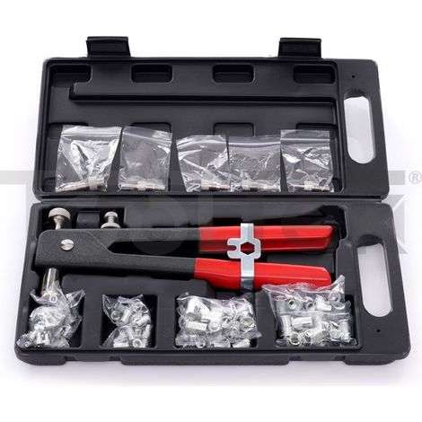 RIVETTATRICE MANUALE RIVETTI COMPLETA DI ACCESSORI M3-M8 106pz (1/5)
