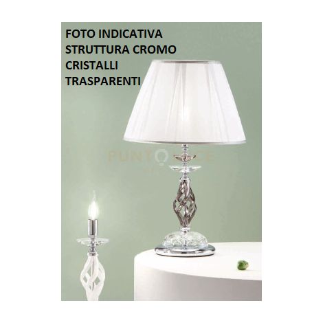 LUME GRANDE 1306 1 LUCE TRASPARENTE E CROMO ATTACCO E27 H.39+26CM