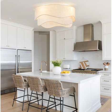 Ventilatore da soffitto 50 cm con luce, 4 attacchi E26, telecomando e app, bianco e oro (1/5)
