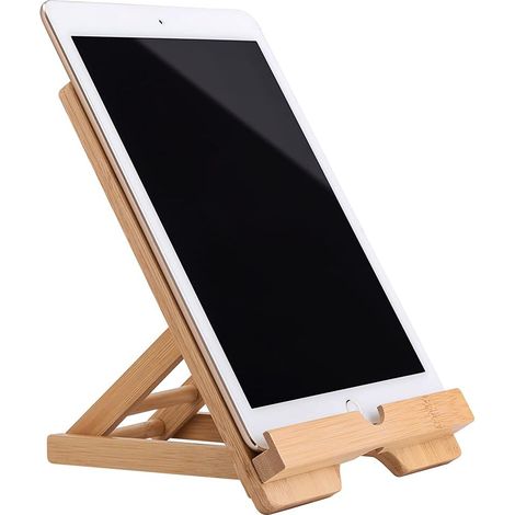 Support Pliable Pour Tablette - En Bambou Naturel - Compatible Avec Appareils 4 À 10 Pouces - 1 Pièce (1/5)