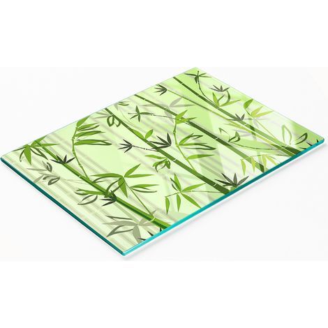 Tabla de cortar y servir decorativa de vidrio y bambú de 80x52 cm (1/5)