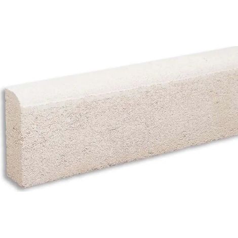 Bordillo de hormigón 100x20x8 cm. - Unidad - Arista Curva - Blanco Crema (1/5)
