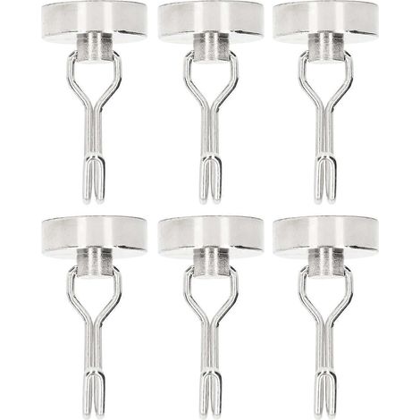 Ensemble de 6 crochets magnétiques suspendus, sans perçage, design décoratif et élégant, rotation à 180°, 0–15 kg (1/4)