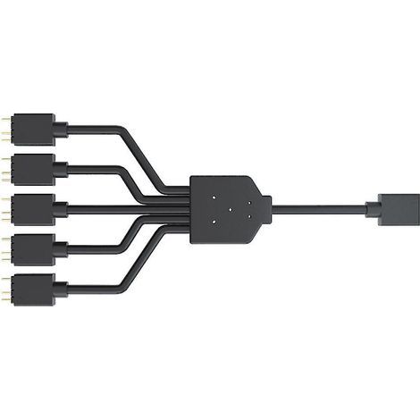 Câble adaptateur RGB flexible Argb 1 vers 5, 3 broches, 5 V pour ventilateur, compatible avec les boîtiers d'ordinateurs et accessoires MSI. (1/4)
