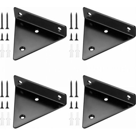 4 soportes flotantes para estantes, soportes triangulares invisibles para estantes de pared, soportes metálicos para estantes de pared, 10x8CM (1/5)