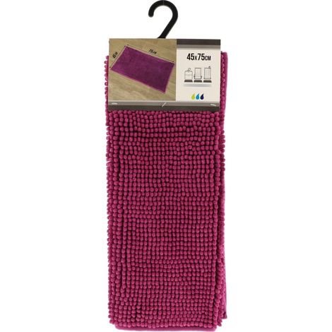 Tapis de salle de bain Aubergine en Microfibre Boules 45 x 75 cm - TENDANCE (1/2)