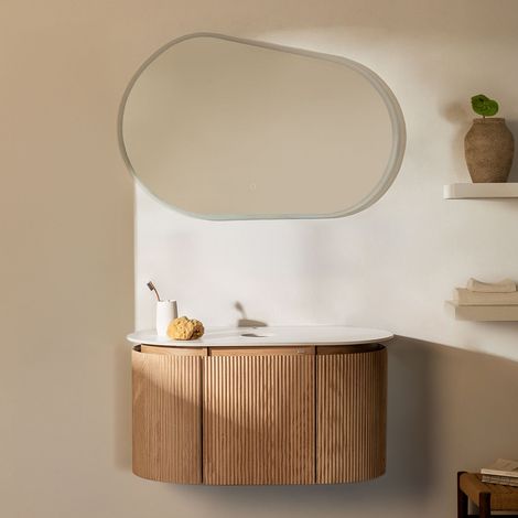 Conjunto de mueble de baño suspendido 90x50 cm en madera Carsone SKLUM       