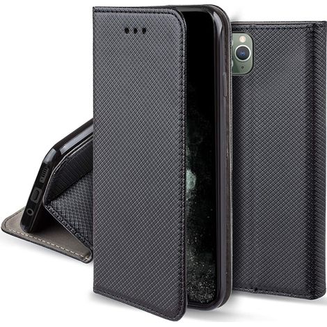 CUSTODIA per IPHONE APPLE 11 Pro SMART BOOK MAGNET CASE NERA + VETRO (1/5)
