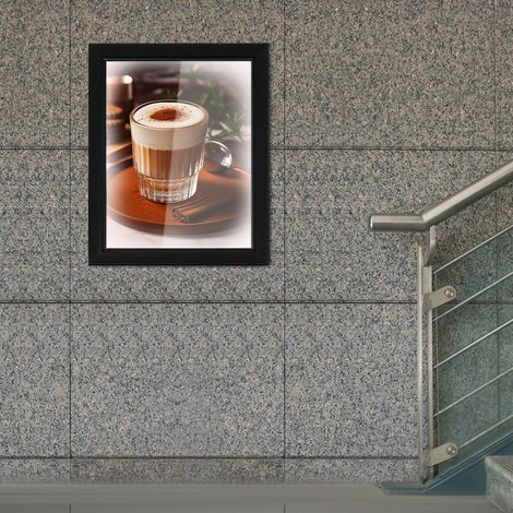 YISSALE - Porte-Affiche Mural LED 18W - Cadre Publicitaire Lumineux 34 x 44 cm, Aluminium et Acrylique, 10 000 K, IRC 85, Prise UE, Noir, Bureau Galerie Restaurant Magasin (1/5)
