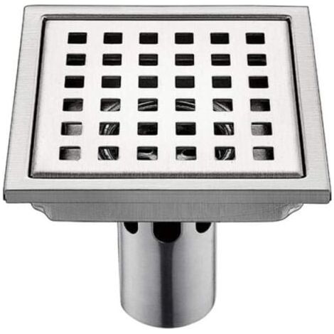 Desagüe de suelo de acero inoxidable, 1 unidad, desagüe de acero inoxidable, 15 cm, filtro cuadrado de 15 cm, desodorante, antirretorno, fugas de agua, 15 cm (1/4)