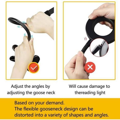Lampe Pince - Lampe LED USB 7 W - 3 Modes Éclairage 10 Niveaux Luminosité - Flexible et Pliable - Protection des Yeux - Pour Bureau Lecture - 1 Pièce (1/5)