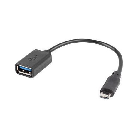 ADAPTADOR LANBERG OTG USB MICRO(M) 2.0 A USB-A(H) 15 CM NEGRO (1/2)