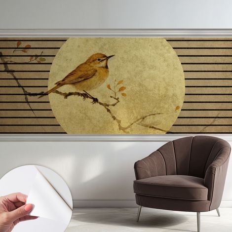 Selbstklebend Tapete modern - Wanddeko für Küche - Klebefolie Wand - luxus Look Vogelharmonie 250x104 cm (1/5)
