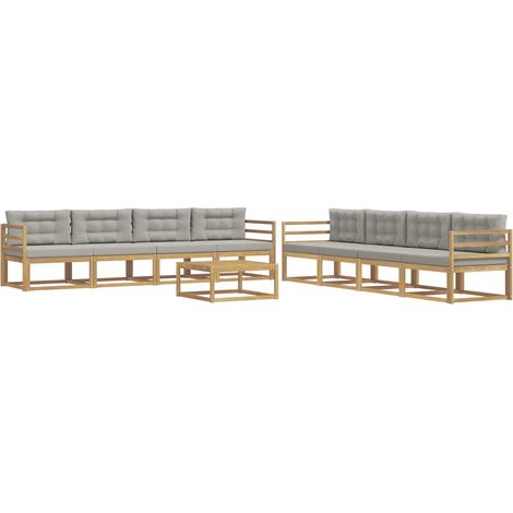 Outdoor Sofa Set 9 pcs White and Light Grey 79 x 79 x 37 cm vidaXL (1/5)