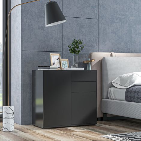 Möbel Aufbewahrungsmöbel Schrank 79x36x74 Schwarz OKMYHOME (1/3)