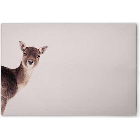Leinwandbild Tiere Hirsch Rosa M1-No.51161 - Kunstdruck auf Leinwand in Beige Braun - Wandbild 45 x 30 cm (1/5)