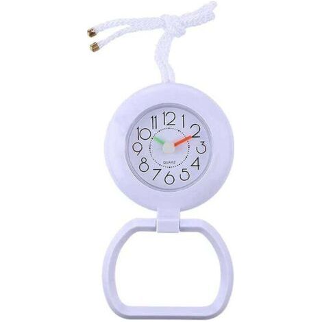QORVA-Dhrs étanche horloge murale salle de bain horloge salle de bain horloge cuisine horloge douche horloge ventouse horloge avec anneau de serviette (1/5)