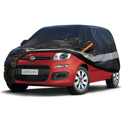 Autoabdeckung 10 Schichten wasserdicht atmungsaktiv für Fiat Panda (2011-2017) Schwarz (1/5)
