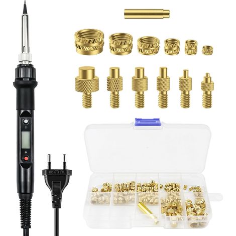 138 Pièces Kit Insert Fileté Métal avec Fer à Souder Plastique 80W (1/5)