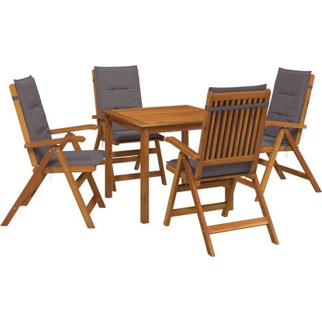 Set da pranzo da giardino 5 pezzi 4-Posti Antracite vidaXL (1/5)