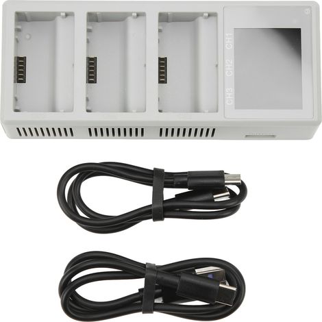 Station de charge pour batteries drone DJI Mini 3 Pro/3, hub 2 voies avec écran LCD, chargeur USB pour 3 batteries. (1/5)