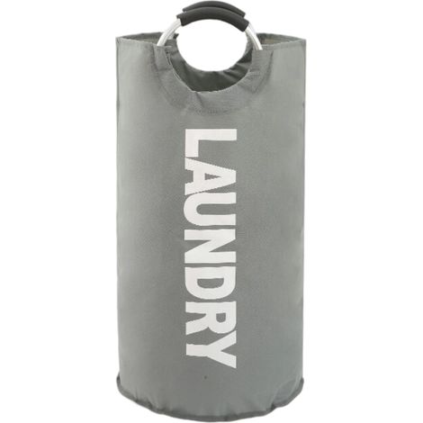 1 cesta de ropa sucia, 82 L, tela Oxford, asa de aluminio, plegable, baño (1/5)