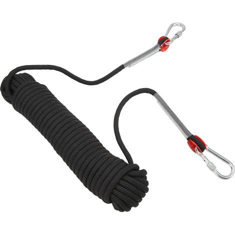 mm statisches Kletterseil, 20 m, für Outdoor-Sportarten und Outdoor-Abenteuer, ideal zum Klettern an Felsen und Bäumen (schwarz). (1/5)