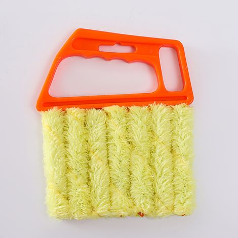 Brosse de nettoyage de vitres (orange), tête de brosse amovible et lavable, plumeau en plastique détachable pour la maison (1/4)