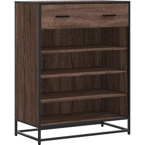 Maison Exclusive - Scarpiera Rovere Marrone 75x38x97,5cm Legno Multistrato Metallo