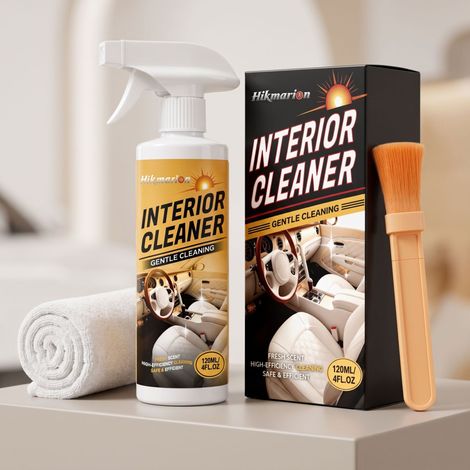 Autoinnenreiniger für Ledersitze und Armaturenbrett zum Polieren und Aufbereiten – 120 ml x 1 + Tuch x 1 + Bürste x 1 -- BIEMMEDUE (1/5)